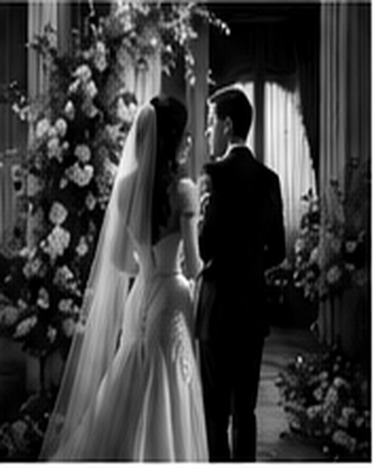 Boda íntima en blanco y negro